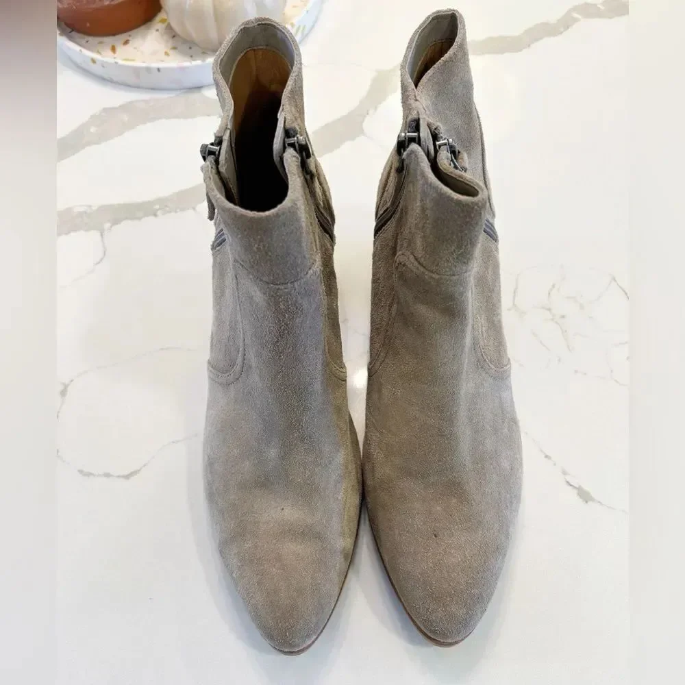 Johnston & Murphy Suede Trista Double Zipper Booties